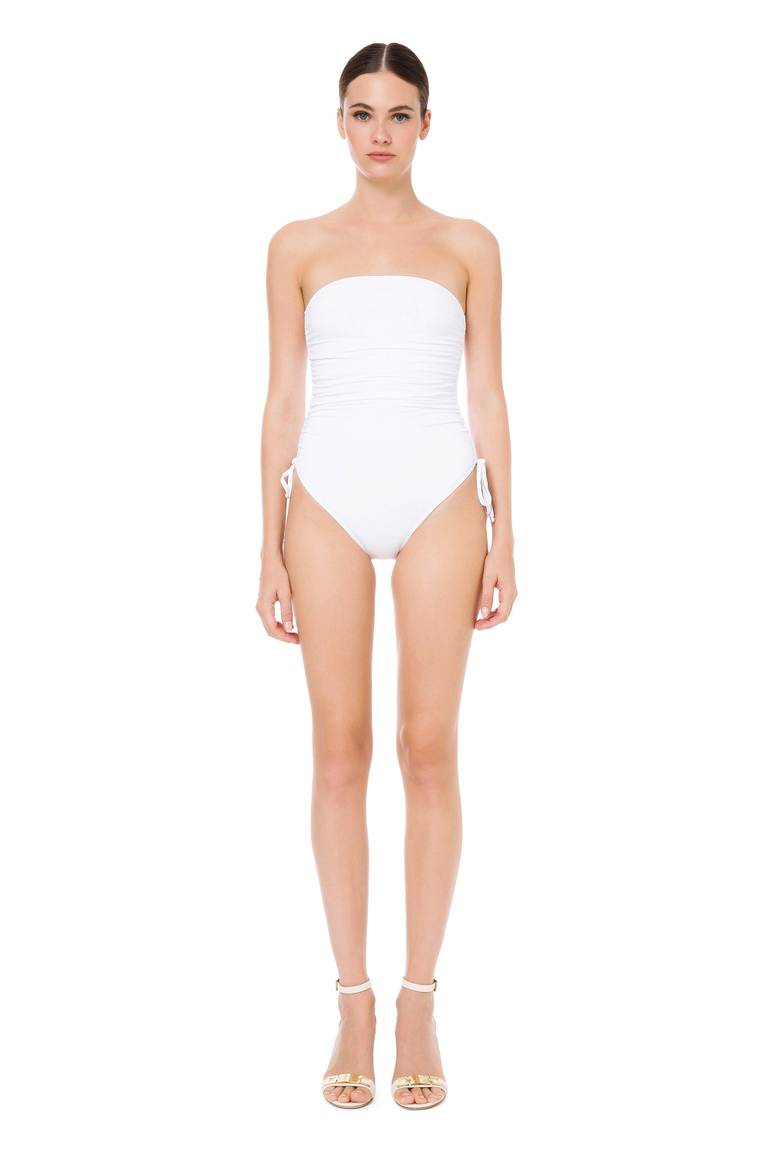 Bandeau swimsuit with drawstring - Beachwear | Elisabetta Franchi® Outlet