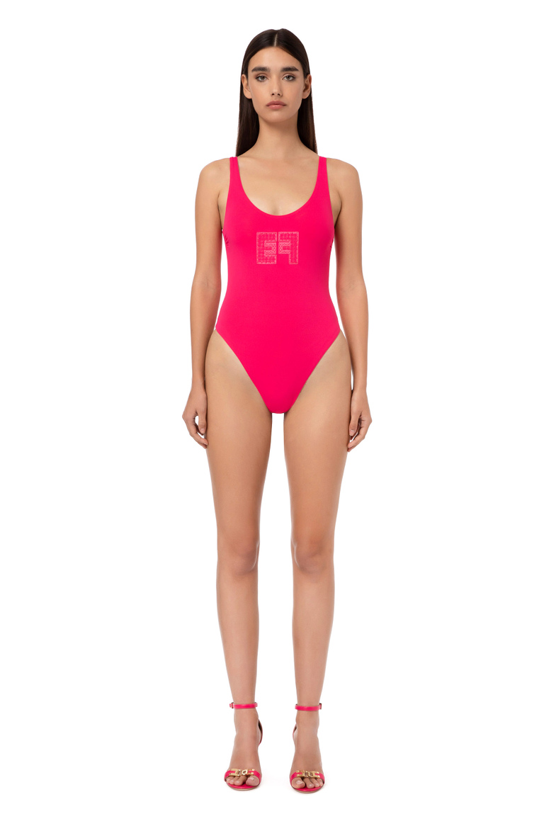 One-piece swimsuit with EF logo - Beachwear | Elisabetta Franchi® Outlet