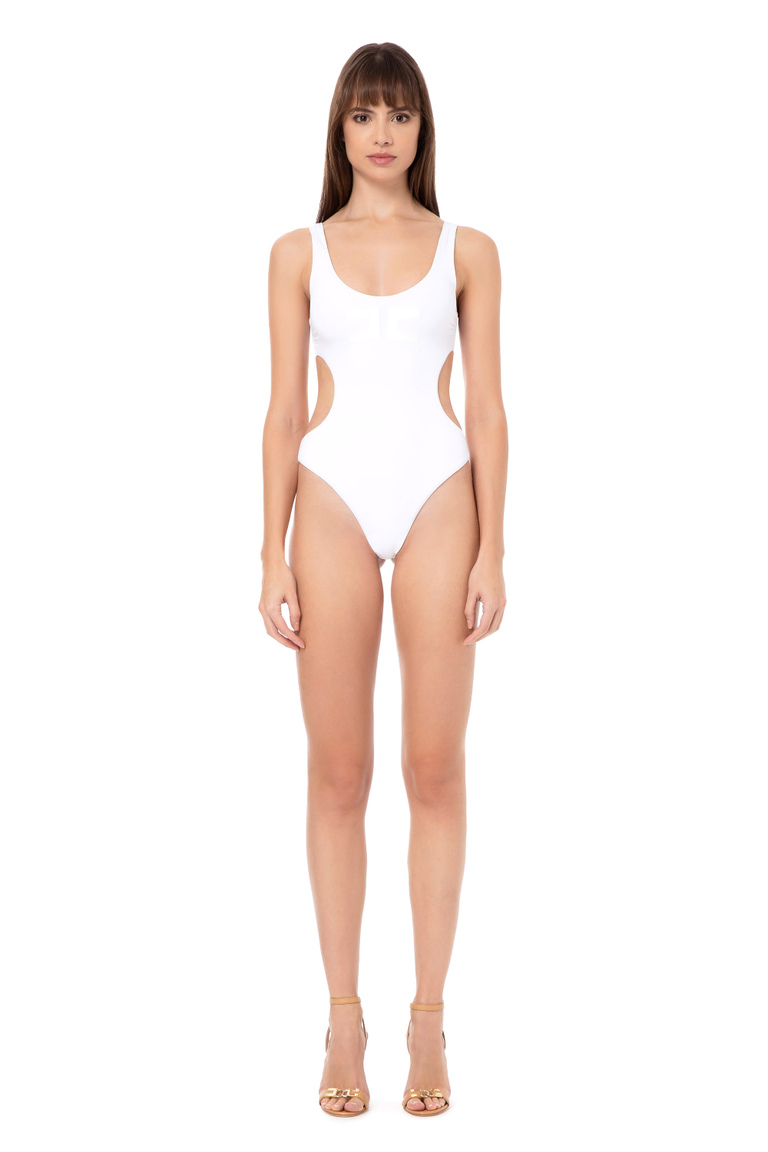 One-piece swimsuit with wide neckline - Beachwear | Elisabetta Franchi® Outlet