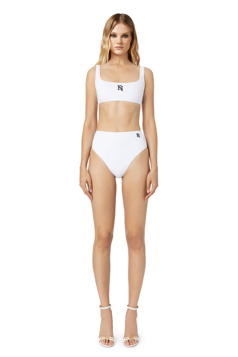 Two-piece swimsuit with embroidered logo - Beachwear | Elisabetta Franchi® Outlet