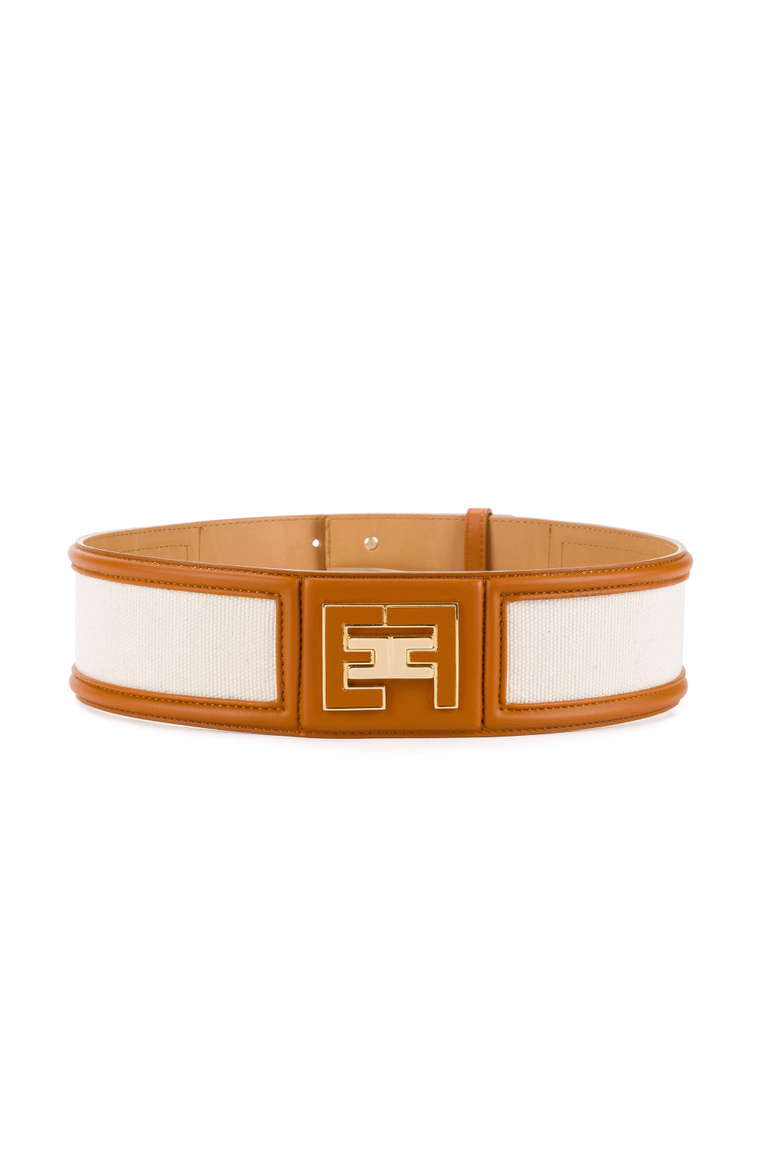 High-waisted canvas belt - Belts | Elisabetta Franchi® Outlet
