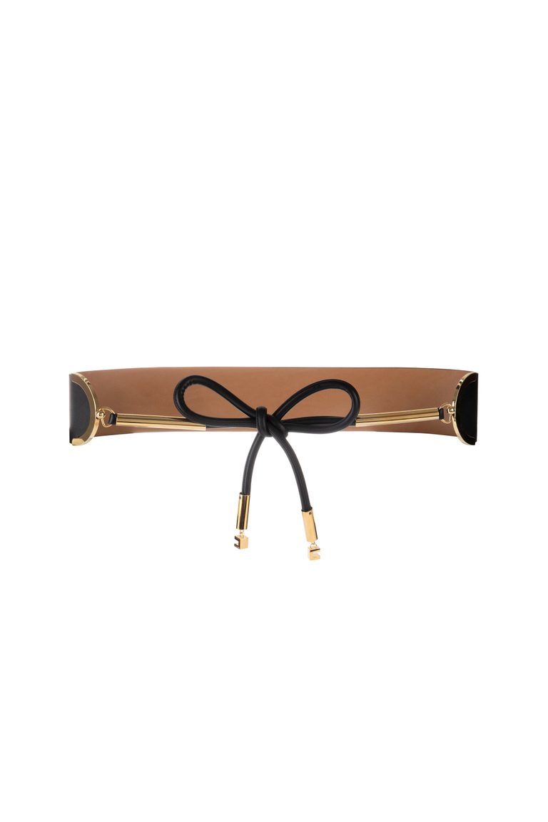 Faux leather wide belt with knot - Accessories | Elisabetta Franchi® Outlet