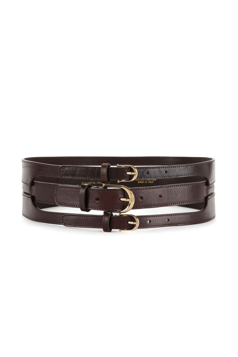 High belt with leather bustier structure - Belts | Elisabetta Franchi® Outlet