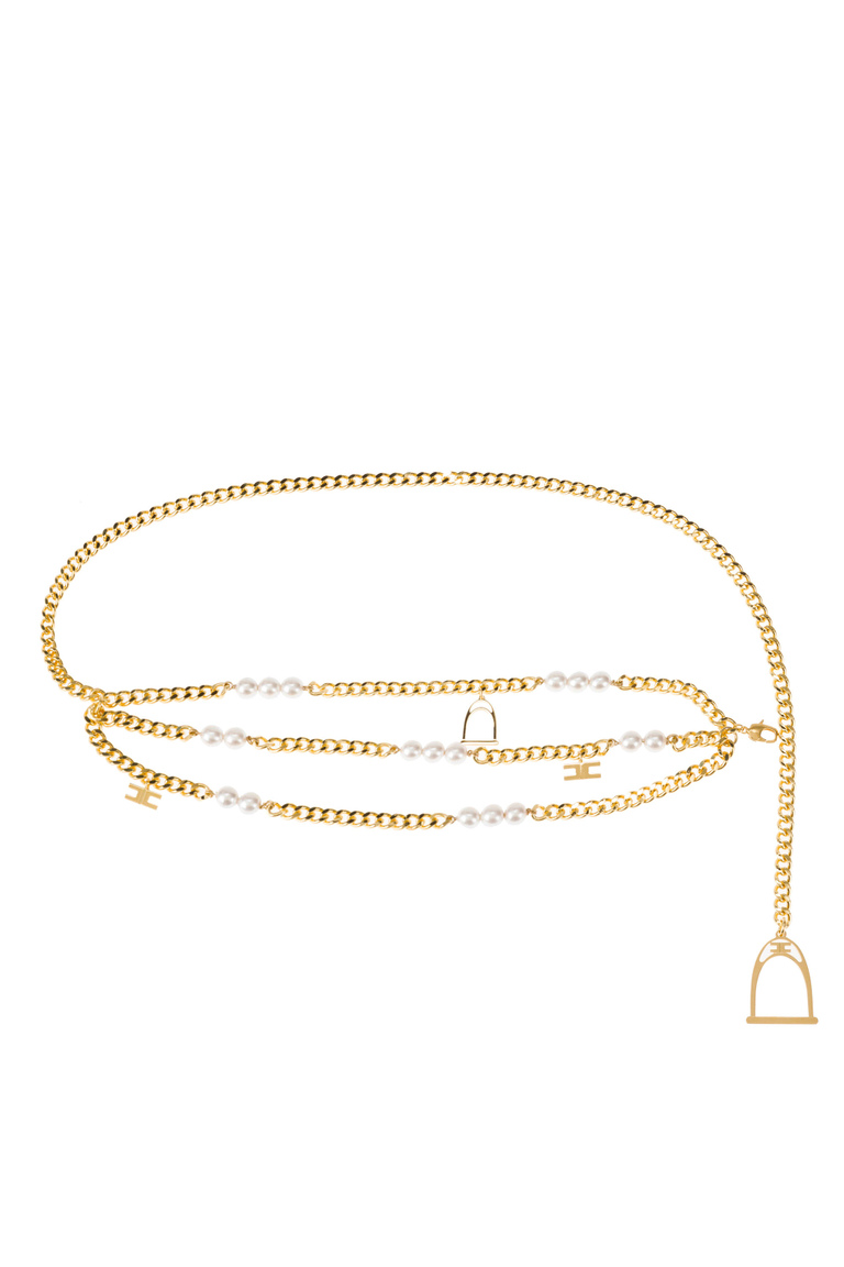 Gold chain belt with charms - Belts | Elisabetta Franchi® Outlet
