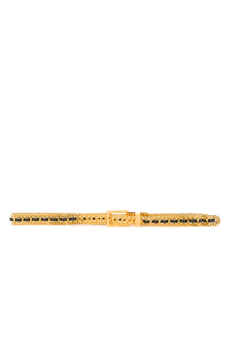 Gold threaded chain belt - Belts | Elisabetta Franchi® Outlet