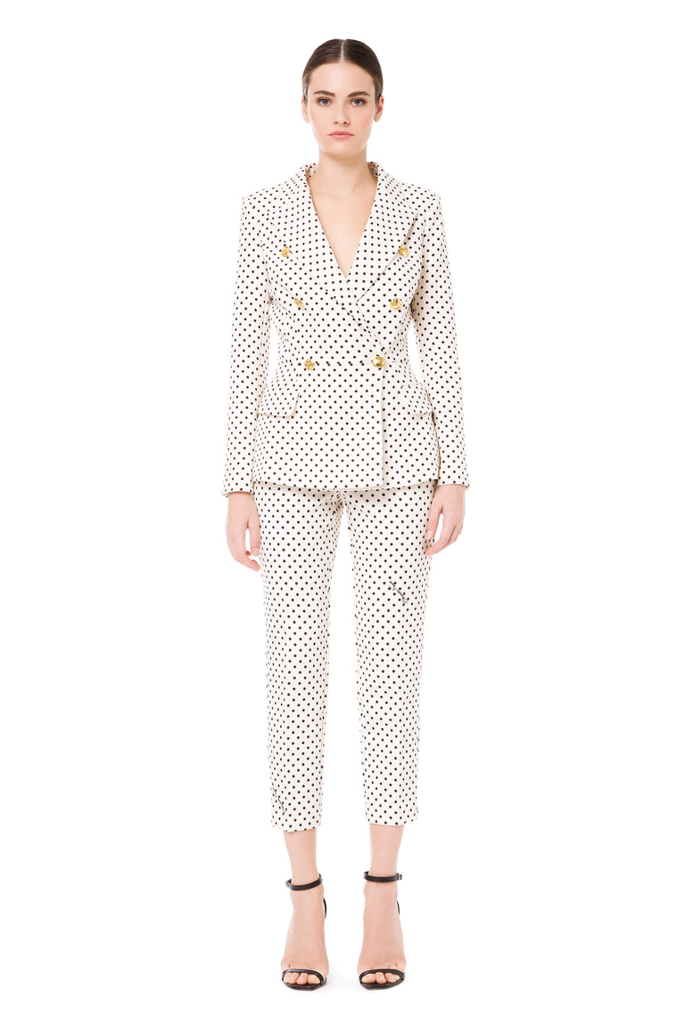 Double-breasted jacket with polka dots - Jackets | Elisabetta Franchi® Outlet
