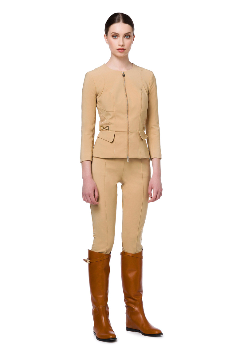 Slim fit jacket with metal horse bits - Coats And Jackets | Elisabetta Franchi® Outlet