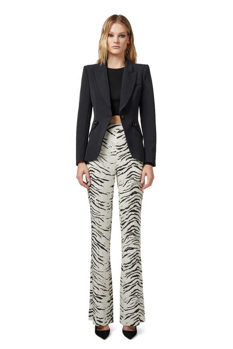 Double layer crêpe jacket with flaps - Apparel | Elisabetta Franchi® Outlet