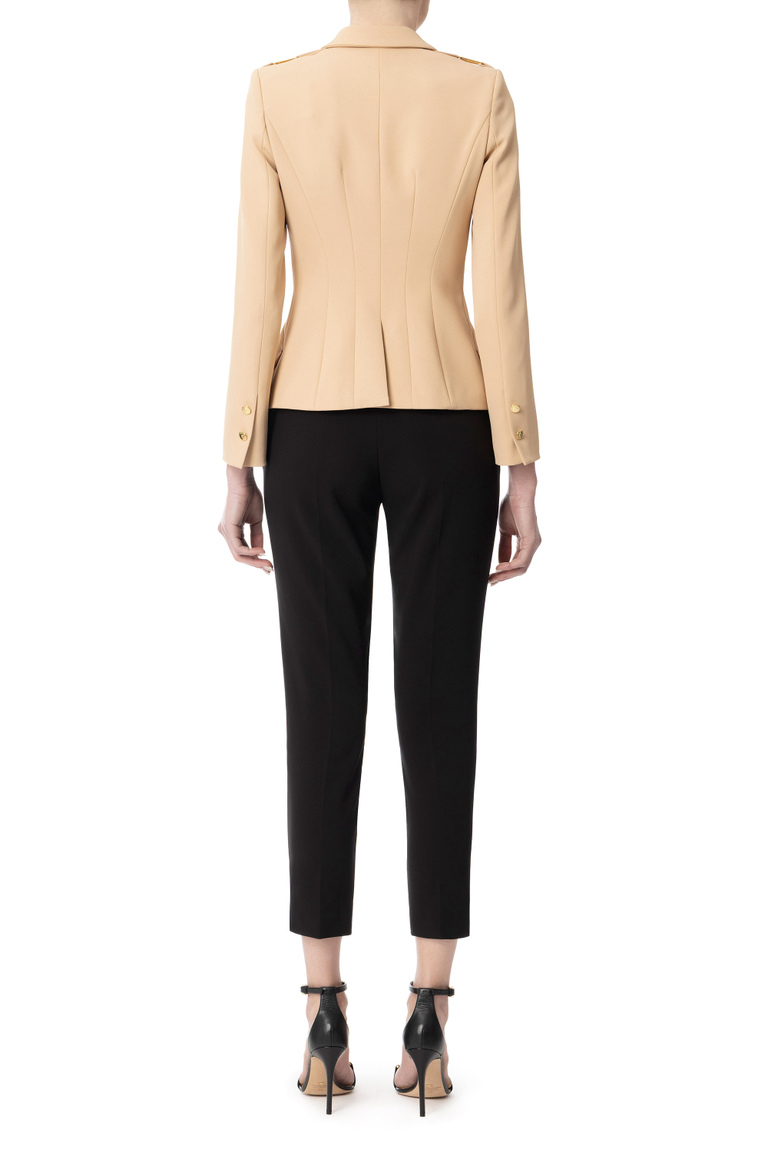Leichte Jacke aus Doppelkrepp mit Logoknöpfen - Kleidung | Elisabetta Franchi® Outlet