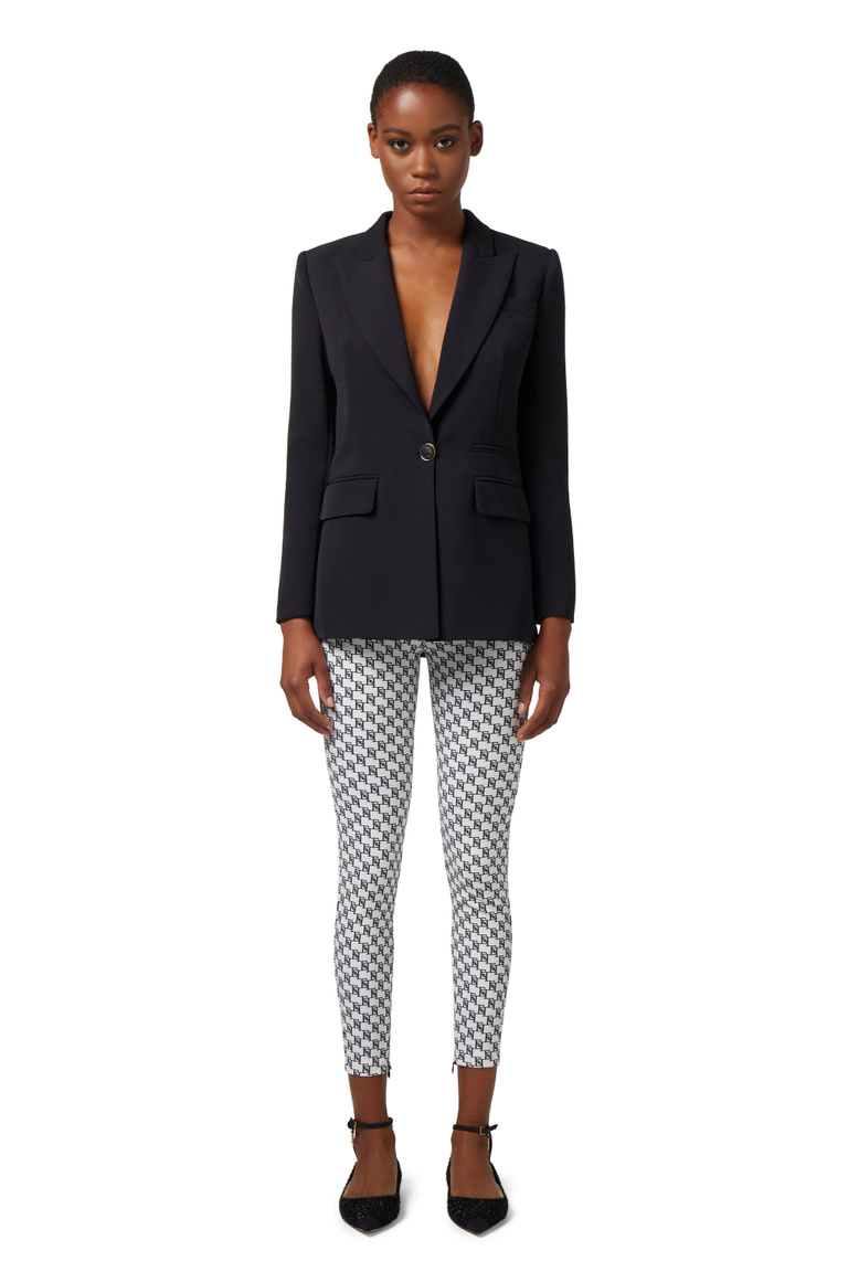 Lightweight crêpe jacket with shawl lapel - Jackets | Elisabetta Franchi® Outlet