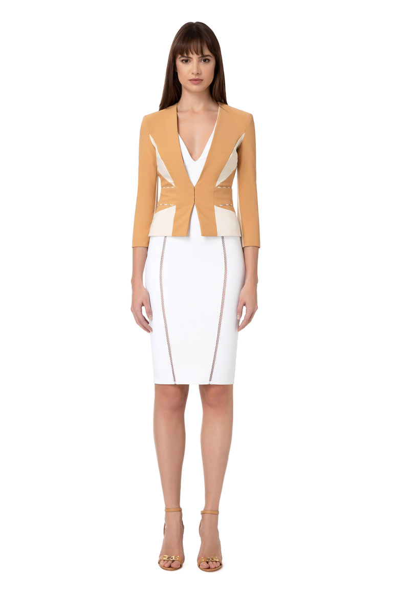 Technical fabric two-tone jacket - Jackets | Elisabetta Franchi® Outlet
