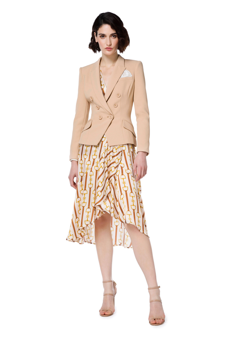 Elisabetta Franchi jacket with embroidered handkerchief - Coats And Jackets | Elisabetta Franchi® Outlet