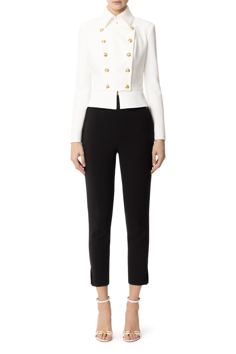 Kreppjacke mit goldenen Knöpfen - Kleidung | Elisabetta Franchi® Outlet