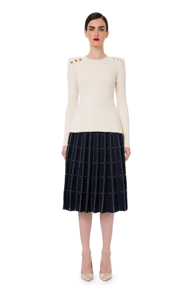 Half-circle denim skirt - Skirts | Elisabetta Franchi® Outlet