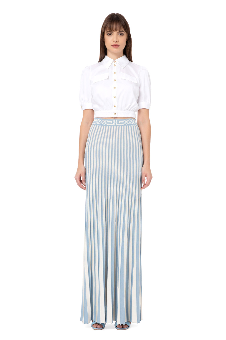 Midi skirt with two-tone pleats - Skirts | Elisabetta Franchi® Outlet