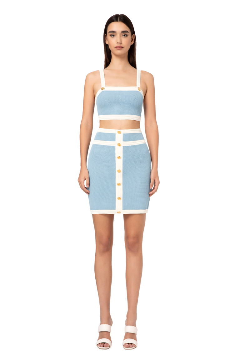 Piqué stitch miniskirt - Skirts | Elisabetta Franchi® Outlet