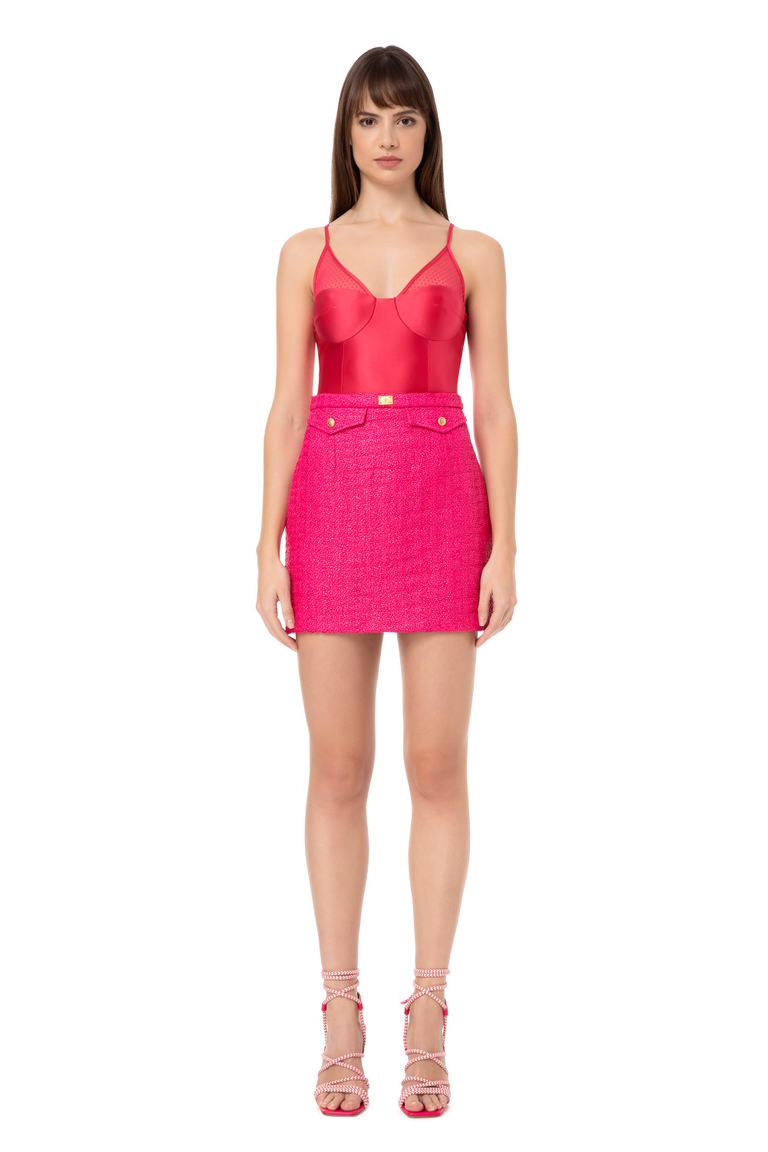 Raffia miniskirt - Mini Skirts | Elisabetta Franchi® Outlet