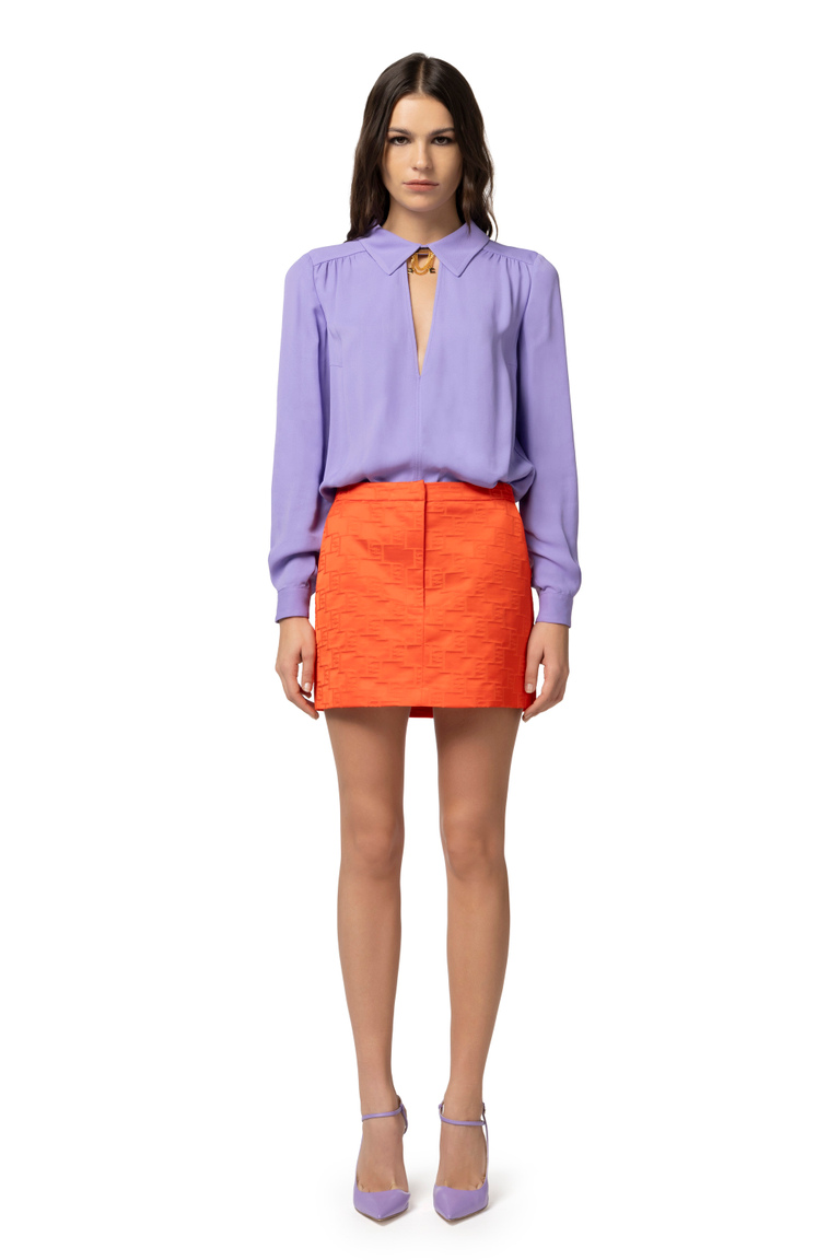 Minifalda de raso jacquard - Minifaldas | Elisabetta Franchi® Outlet