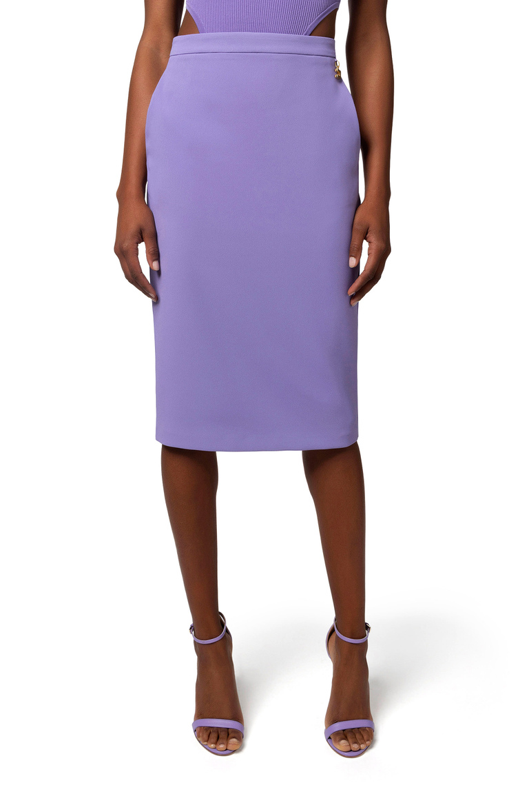 Midi skirt in stretch crêpe fabric with charms - Midi Skirts | Elisabetta Franchi® Outlet