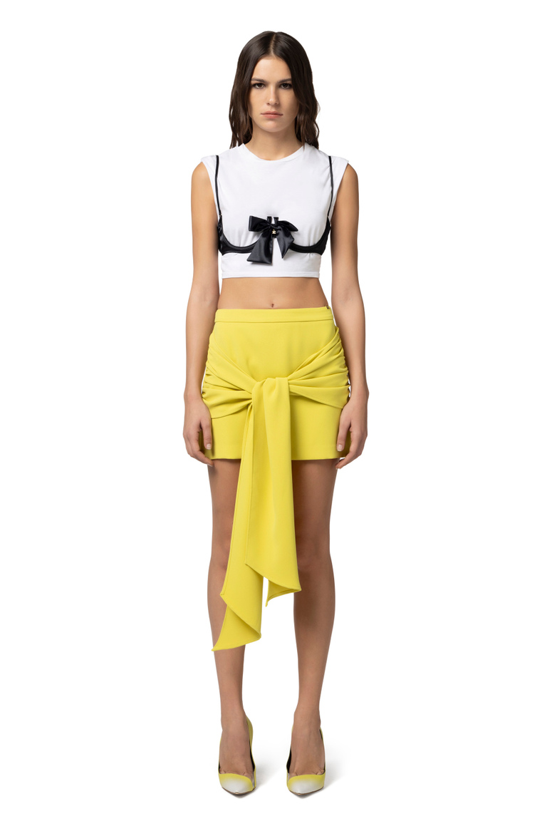 Minifalda de crepé con nudo - Minifaldas | Elisabetta Franchi® Outlet