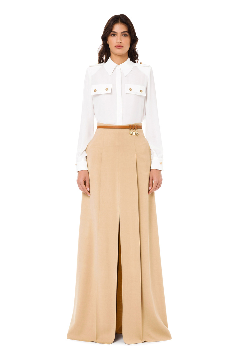 Long skirt with belt at the waist and charms - Skirts | Elisabetta Franchi® Outlet
