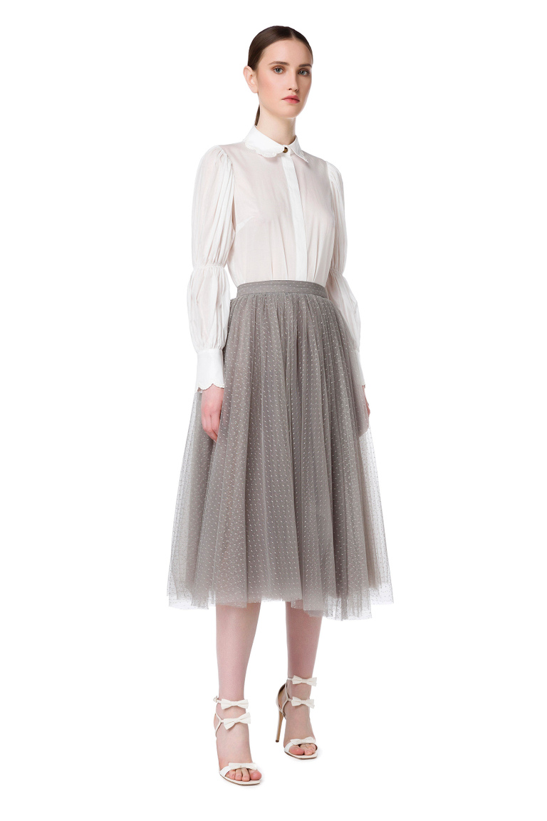 Elisabetta Franchi romantic skirt in tulle fabric - Midi Skirts | Elisabetta Franchi® Outlet