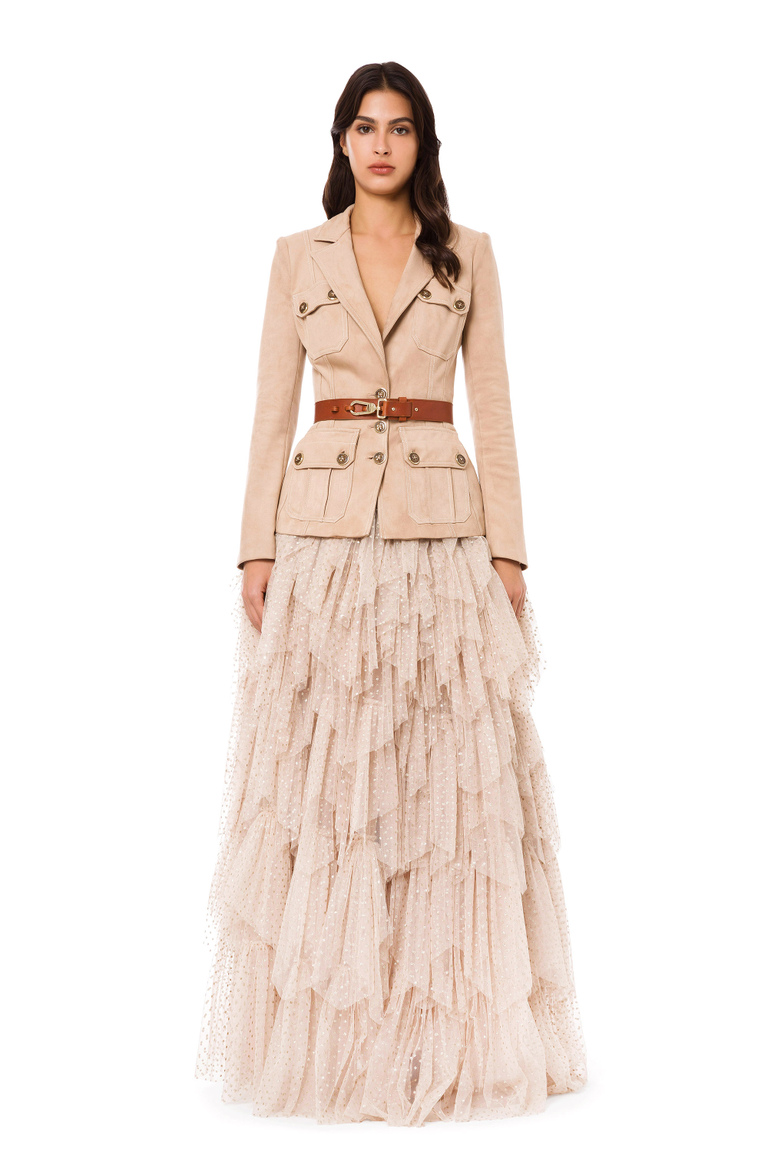 Maxi gonna in tulle pois - Skirts | Elisabetta Franchi® Outlet