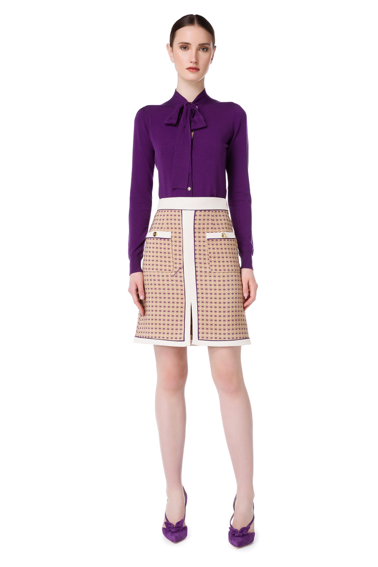 Short skirt in a tie print fabric - Mini Skirts | Elisabetta Franchi® Outlet
