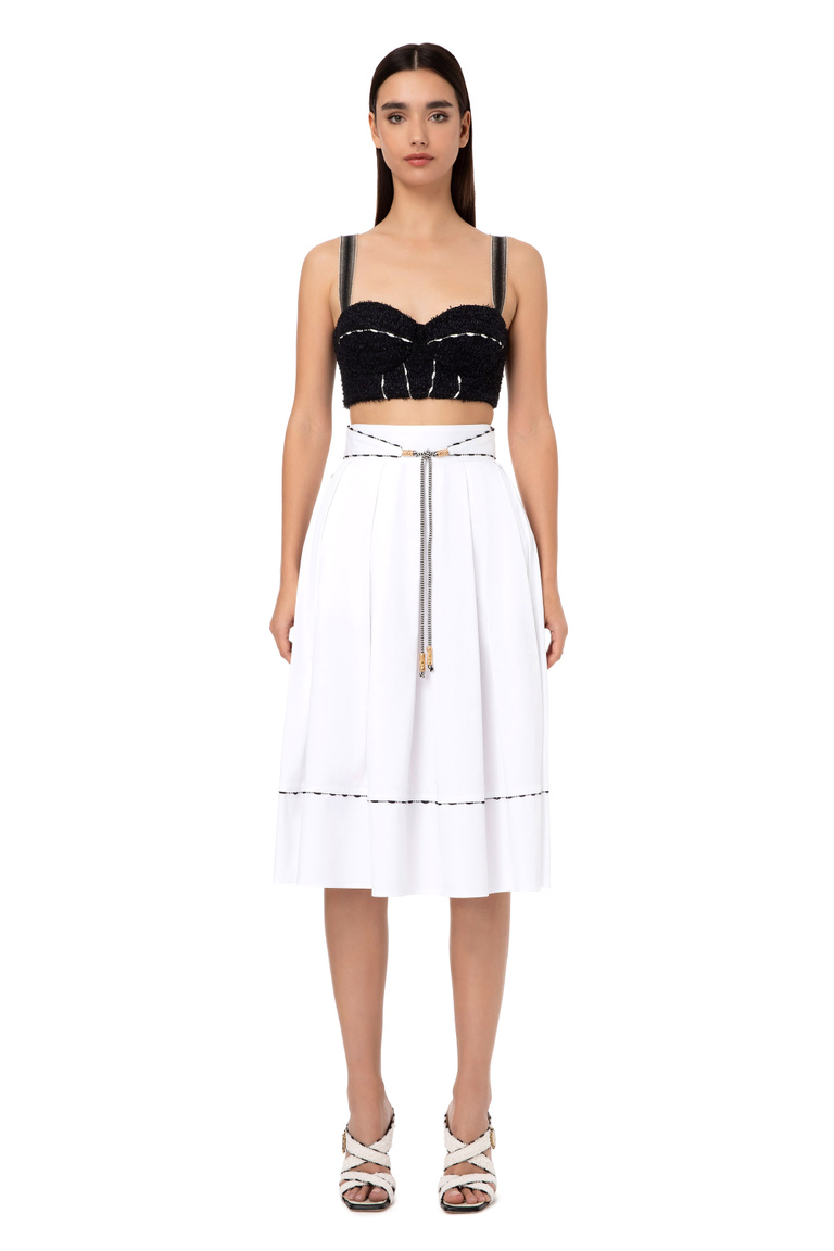 Poplin circle skirt - Midi Skirts | Elisabetta Franchi® Outlet