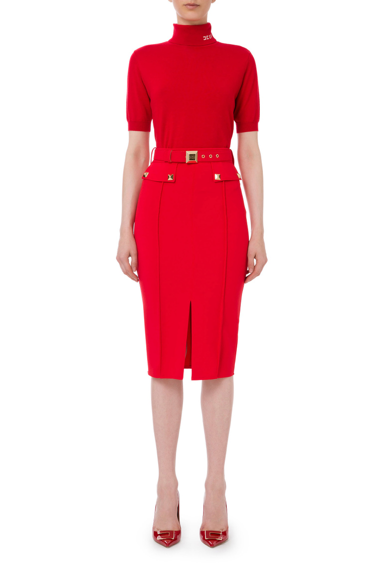 Pencil skirt with studs - Midi Skirts | Elisabetta Franchi® Outlet