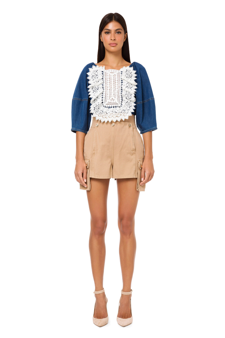Shorts with side utility pockets - Shorts | Elisabetta Franchi® Outlet