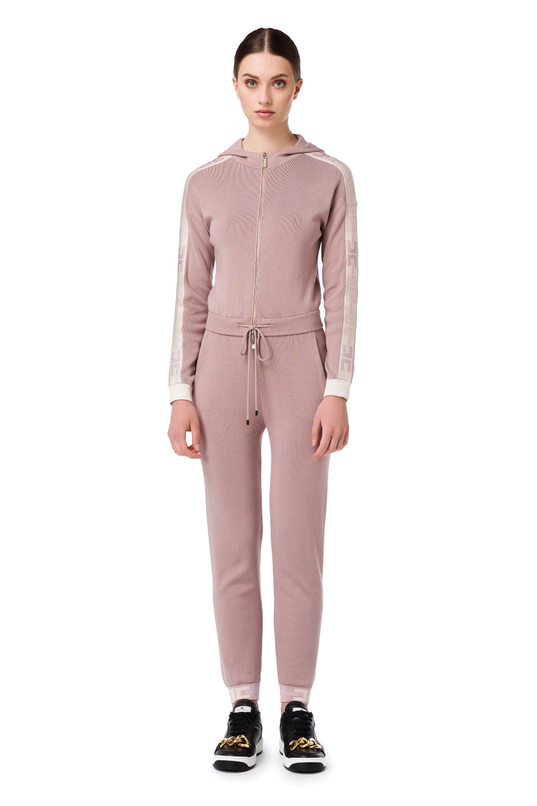 Jogging trousers with high waistband - Trousers | Elisabetta Franchi® Outlet
