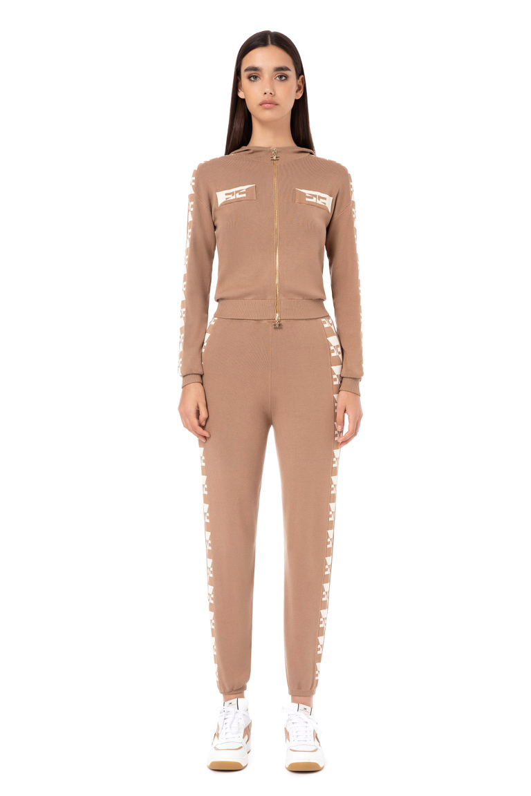 Ankle-length trousers with logoed band - Joggings | Elisabetta Franchi® Outlet
