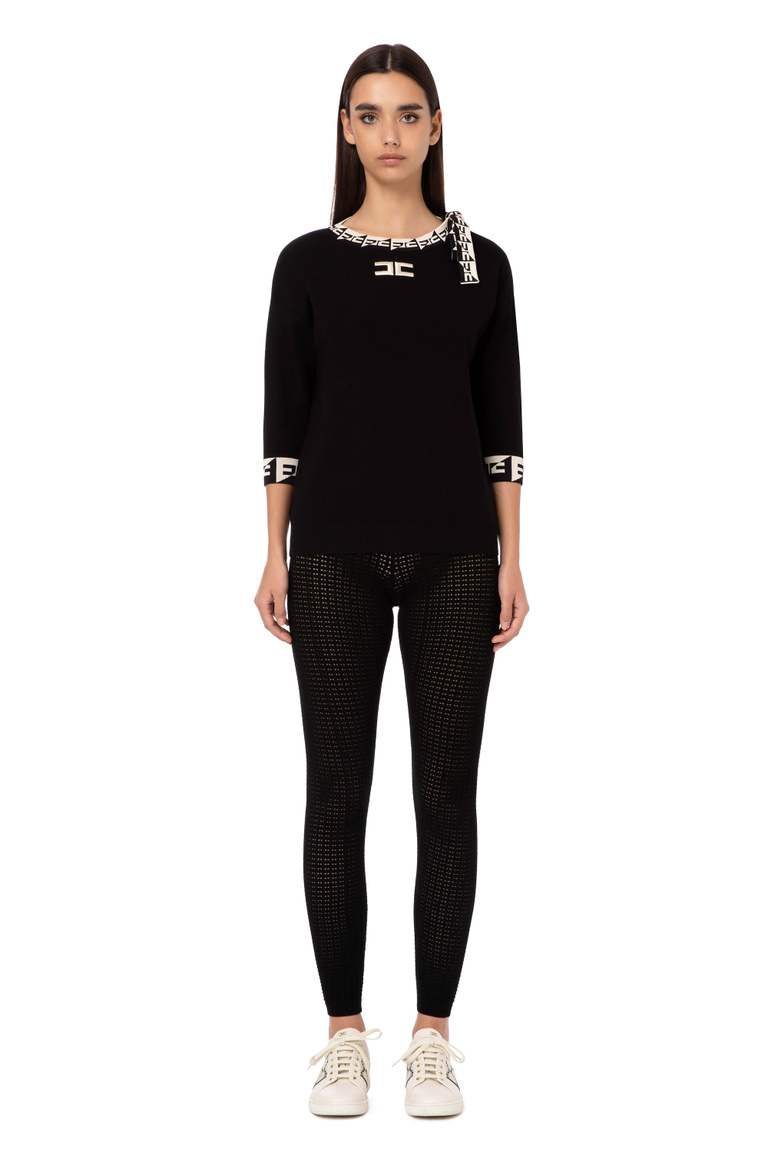 Ankle-length leggings with waistband - Joggings | Elisabetta Franchi® Outlet