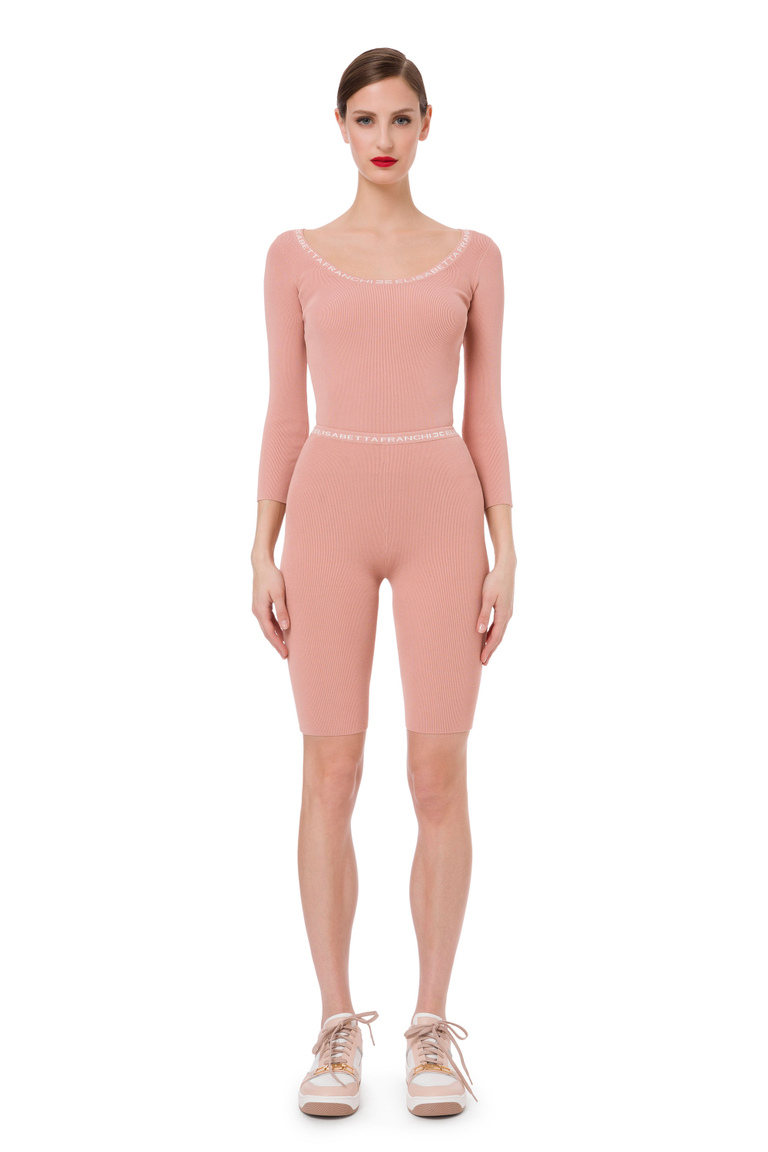 Radlerhose im Ripp-Design - Shorts | Elisabetta Franchi® Outlet