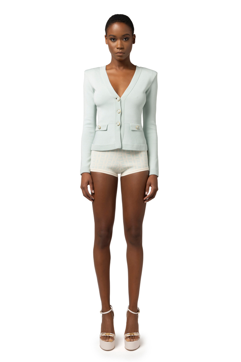 Shorts mit Allover-Jacquard-Logo - Shorts | Elisabetta Franchi® Outlet