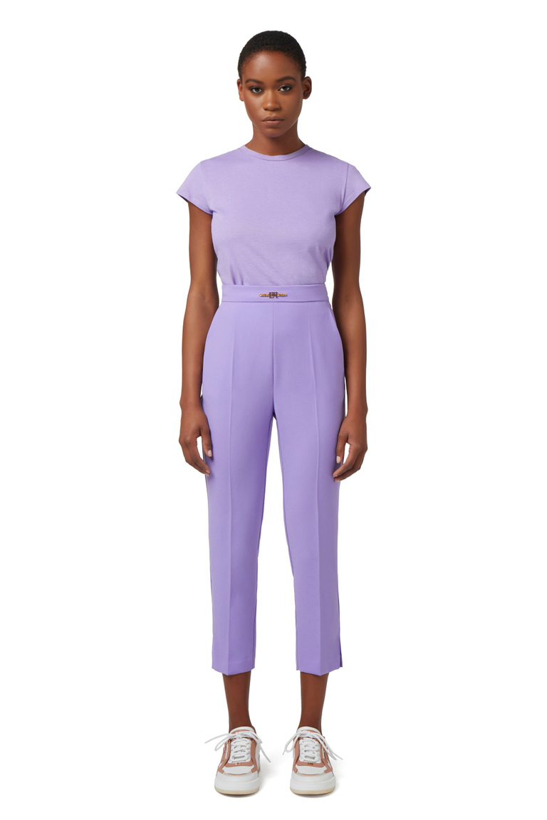Jersey t-shirt with embroidery - T-shirts | Elisabetta Franchi® Outlet