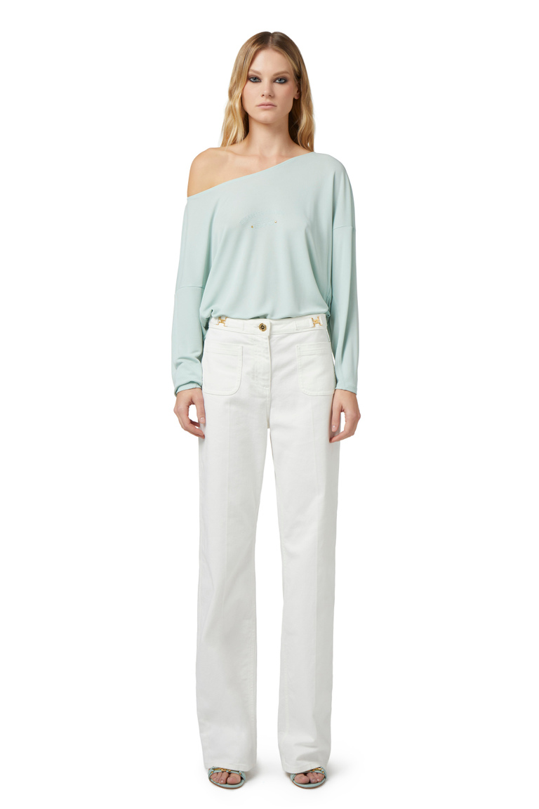 Jersey shirt with kimono sleeves - T-shirts | Elisabetta Franchi® Outlet