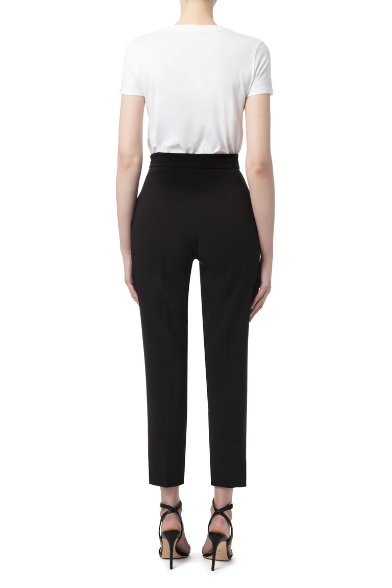T-Shirt aus Jersey mit Logo-Plakette aus Samt - Top e T-shirts | Elisabetta Franchi® Outlet
