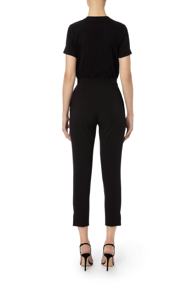 T-Shirt aus Jersey mit Logo-Plakette aus Samt - Top e T-shirts | Elisabetta Franchi® Outlet