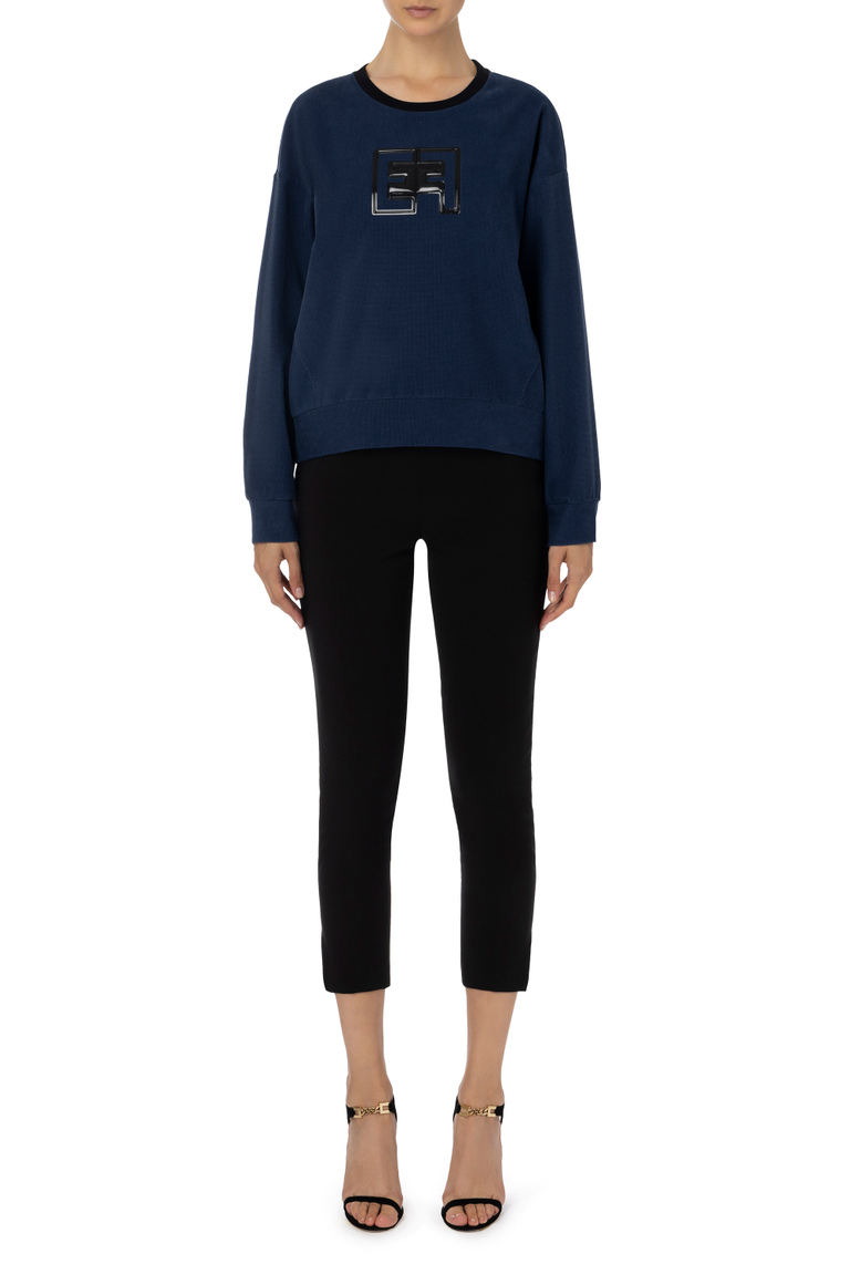 Sweatshirt with round neckline - Sweatshirts | Elisabetta Franchi® Outlet