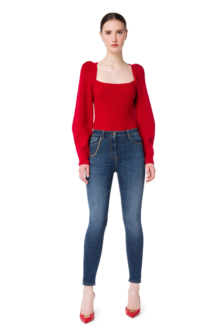 Wide sleeve sweater by Elisabetta Franchi - Jumpers | Elisabetta Franchi® Outlet