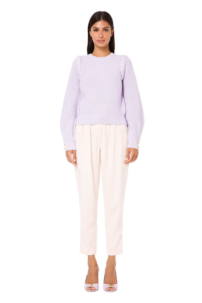 Sweater with balloon sleeves - Cardigans | Elisabetta Franchi® Outlet