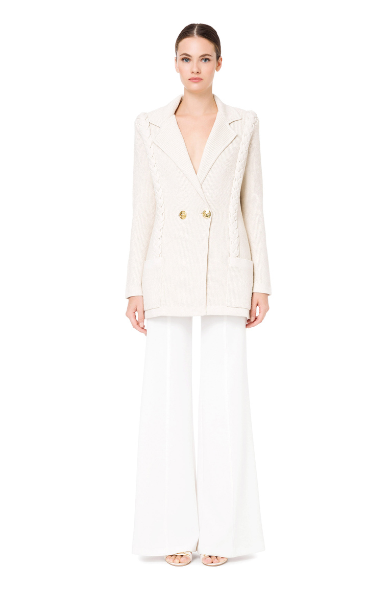 Cardigan with knitted lapels - Cardigans | Elisabetta Franchi® Outlet
