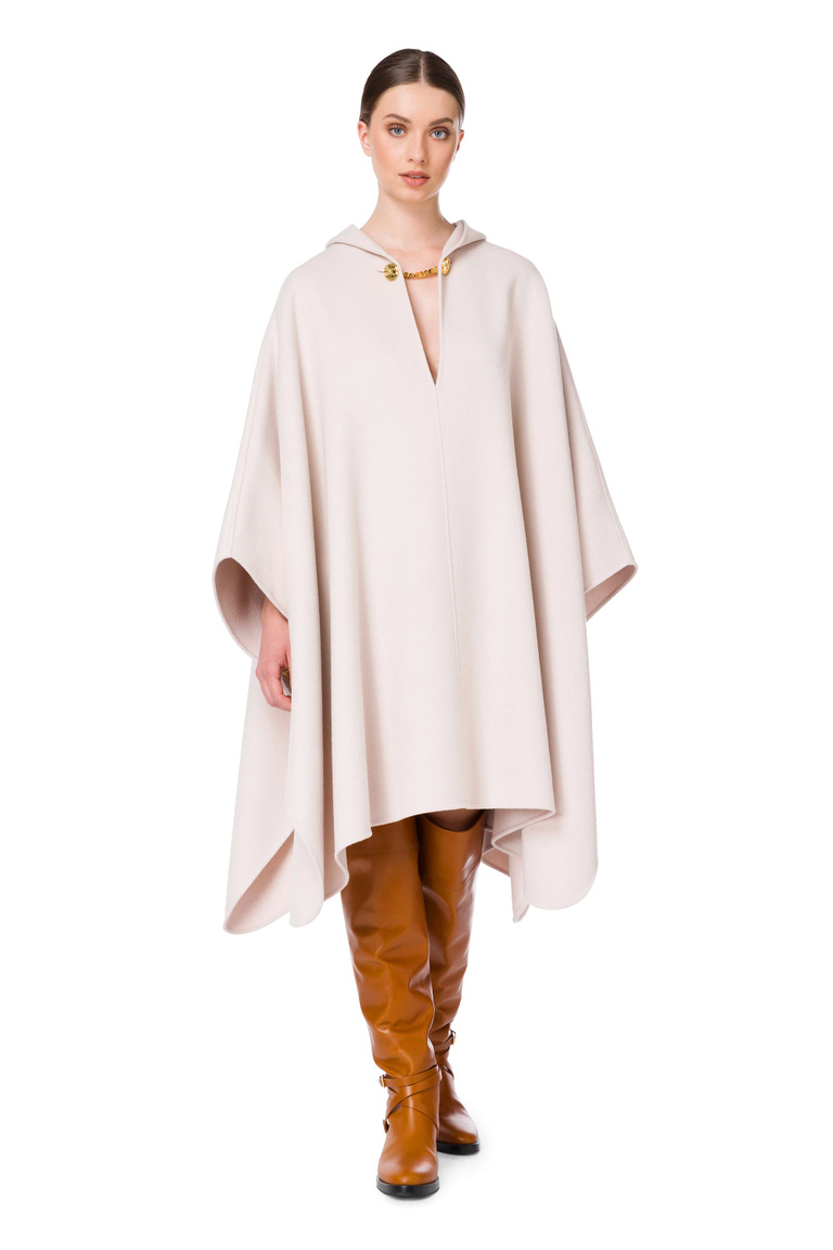 Elisabetta Franchi poncho with hood - Coats | Elisabetta Franchi® Outlet