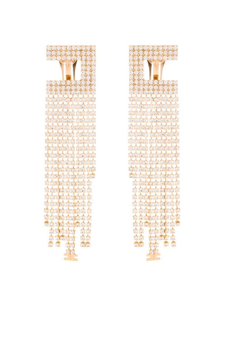 Pendant earrings with rhinestones - Jewels | Elisabetta Franchi® Outlet