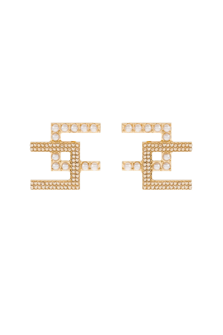 Earrings with logo by Elisabetta Franchi - Jewels | Elisabetta Franchi® Outlet