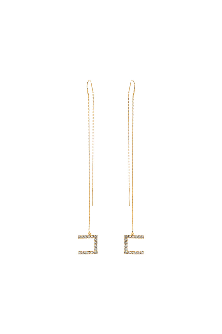 Boucles d’oreilles pendentifs avec logo strass - Bijoux | Elisabetta Franchi® Outlet