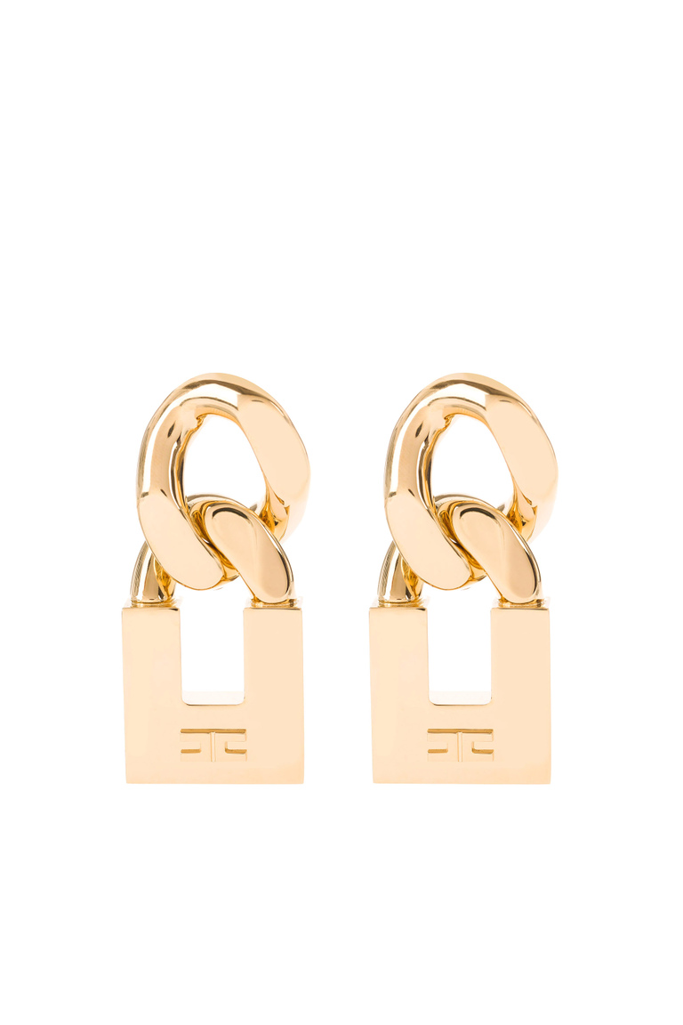 Ohrringe mit Maxi-Kette und Vorhängeschloss - Accessories | Elisabetta Franchi® Outlet