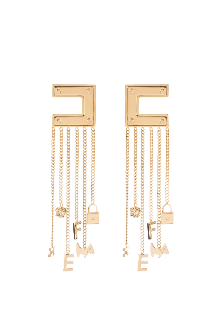 Boucles d’oreilles logo avec pendentifs - Bijoux | Elisabetta Franchi® Outlet